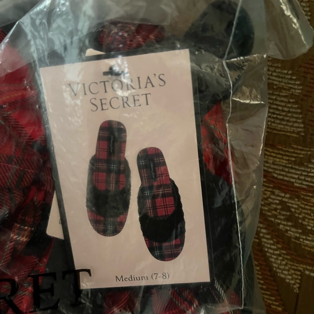 Victoria's Secret red and black Slippers